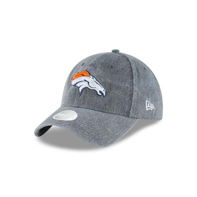 NFL Denver Broncos Womens Faded Denim 9Twenty Adjustable (KXN5159) - Grey New Era Caps